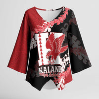 Personalized Kalani Hawaii High School Kimono Sleeve Blouse Puakenikeni Lei Hawaiian Pattern - Polynesian Pride