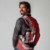 Personalized Kalani Hawaii High School Long Sleeve Polo Shirt Puakenikeni Lei Hawaiian Pattern - Polynesian Pride