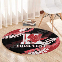 Personalized Kalani Hawaii High School Round Carpet Puakenikeni Lei Hawaiian Pattern - Polynesian Pride