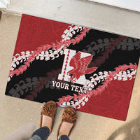 Personalized Kalani Hawaii High School Rubber Doormat Puakenikeni Lei Hawaiian Pattern - Polynesian Pride