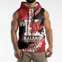 Personalized Kalani Hawaii High School Sleeveless Zip Hoodie Puakenikeni Lei Hawaiian Pattern - Polynesian Pride