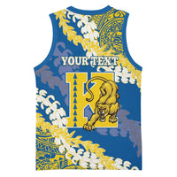 Personalized Kaiser Hawaii High School Basketball Jersey Puakenikeni Lei Hawaiian Pattern - Polynesian Pride