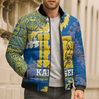 Personalized Kaiser Hawaii High School Bomber Puffer Jacket Puakenikeni Lei Hawaiian Pattern - Polynesian Pride