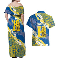 Personalized Kaiser Hawaii High School Couples Matching Off Shoulder Maxi Dress and Hawaiian Shirt Puakenikeni Lei Hawaiian Pattern LT14 - Polynesian Pride