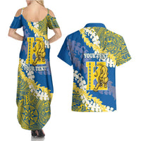Personalized Kaiser Hawaii High School Couples Matching Summer Maxi Dress and Hawaiian Shirt Puakenikeni Lei Hawaiian Pattern LT14 - Polynesian Pride