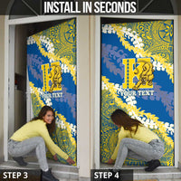 Personalized Kaiser Hawaii High School Door Cover Puakenikeni Lei Hawaiian Pattern - Polynesian Pride