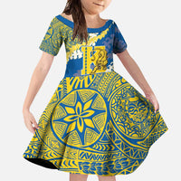 Personalized Kaiser Hawaii High School Family Matching Long Sleeve Bodycon Dress and Hawaiian Shirt Puakenikeni Lei Hawaiian Pattern - Polynesian Pride