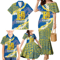 Personalized Kaiser Hawaii High School Family Matching Mermaid Dress and Hawaiian Shirt Puakenikeni Lei Hawaiian Pattern - Polynesian Pride