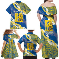Personalized Kaiser Hawaii High School Family Matching Off Shoulder Maxi Dress and Hawaiian Shirt Puakenikeni Lei Hawaiian Pattern LT14 - Polynesian Pride