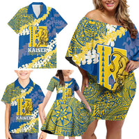 Personalized Kaiser Hawaii High School Family Matching Off Shoulder Short Dress and Hawaiian Shirt Puakenikeni Lei Hawaiian Pattern LT14 - Polynesian Pride