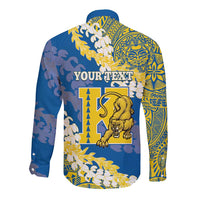 Personalized Kaiser Hawaii High School Long Sleeve Button Shirt Puakenikeni Lei Hawaiian Pattern - Polynesian Pride