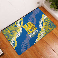 Kaiser Hawaii High School Rubber Doormat Puakenikeni Lei Hawaiian Pattern - Polynesian Pride