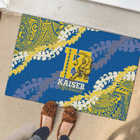 Kaiser Hawaii High School Rubber Doormat Puakenikeni Lei Hawaiian Pattern - Polynesian Pride