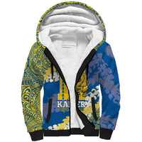 Personalized Kaiser Hawaii High School Sherpa Hoodie Puakenikeni Lei Hawaiian Pattern - Polynesian Pride
