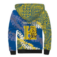 Personalized Kaiser Hawaii High School Sherpa Hoodie Puakenikeni Lei Hawaiian Pattern - Polynesian Pride