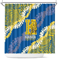Kaiser Hawaii High School Shower Curtain Puakenikeni Lei Hawaiian Pattern - Polynesian Pride