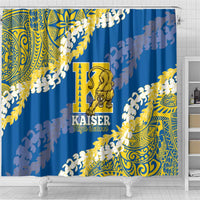 Kaiser Hawaii High School Shower Curtain Puakenikeni Lei Hawaiian Pattern - Polynesian Pride