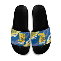 Kaiser Hawaii High School Slide Sandals Puakenikeni Lei Hawaiian Pattern - Polynesian Pride
