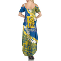 Personalized Kaiser Hawaii High School Summer Maxi Dress Puakenikeni Lei Hawaiian Pattern - Polynesian Pride