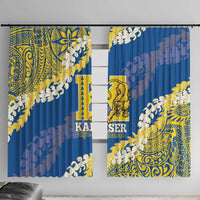 Kaiser Hawaii High School Window Curtain Puakenikeni Lei Hawaiian Pattern - Polynesian Pride
