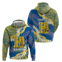Personalized Kaiser Hawaii High School Zip Hoodie Puakenikeni Lei Hawaiian Pattern - Polynesian Pride