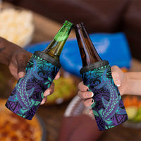 Purple Paradise Hawaiian Tribal Hammerhead Shark 4 in 1 Can Cooler Tumbler