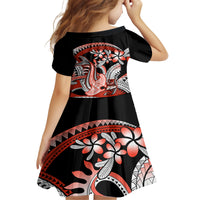 Red Polynesian Family Matching Puletasi and Hawaiian Shirt Hammerhead Shark Tattoo Royal Plumeria Gradient Vibes LT14 - Polynesian Pride