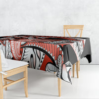 Red Polynesian Tablecloth Hammerhead Shark Tattoo Royal Plumeria Gradient Vibes LT14 - Polynesian Pride