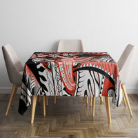 Red Polynesian Tablecloth Hammerhead Shark Tattoo Royal Plumeria Gradient Vibes LT14 - Polynesian Pride