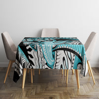 Turquoise Polynesian Hammerhead Shark Tattoo Tablecloth Royal Plumeria Gradient Vibes LT14 - Polynesian Pride