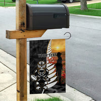 Custom New Zealand Silver Fern Rugby ANZAC Day Garden Flag 2024 All Black Tiki Mascot