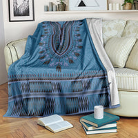 Blue African Dashiki With Fijian Tapa Pattern Blanket LT14 Blue - Polynesian Pride
