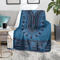 Blue African Dashiki With Fijian Tapa Pattern Blanket LT14 - Polynesian Pride