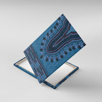 Blue African Dashiki With Fijian Tapa Pattern Canvas Wall Art