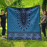Blue African Dashiki With Fijian Tapa Pattern Quilt LT14 - Polynesian Pride