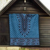 Blue African Dashiki With Fijian Tapa Pattern Quilt LT14 - Polynesian Pride