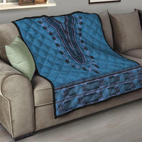 Blue African Dashiki With Fijian Tapa Pattern Quilt LT14 - Polynesian Pride