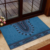 Blue African Dashiki With Fijian Tapa Pattern Rubber Doormat LT14 - Polynesian Pride