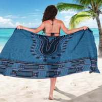 Blue African Dashiki With Fijian Tapa Pattern Sarong LT14 - Polynesian Pride