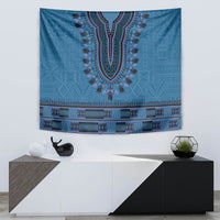 Blue African Dashiki With Fijian Tapa Pattern Tapestry LT14 - Polynesian Pride