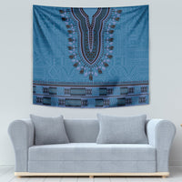Blue African Dashiki With Fijian Tapa Pattern Tapestry LT14 - Polynesian Pride