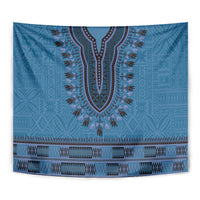 Blue African Dashiki With Fijian Tapa Pattern Tapestry LT14 - Polynesian Pride