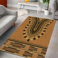 Brown African Dashiki With Fijian Tapa Pattern Area Rug