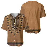 Brown African Dashiki With Fijian Tapa Pattern Baseball Jersey