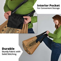 Brown African Dashiki With Fijian Tapa Pattern Grocery Bag