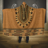 Brown African Dashiki With Fijian Tapa Pattern Hooded Blanket LT14 One Size Brown - Polynesian Pride