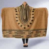 Brown African Dashiki With Fijian Tapa Pattern Hooded Blanket LT14 - Polynesian Pride