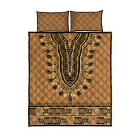 Brown African Dashiki With Fijian Tapa Pattern Quilt Bed Set LT14 - Polynesian Pride