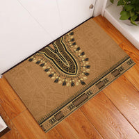 Brown African Dashiki With Fijian Tapa Pattern Rubber Doormat LT14 Brown - Polynesian Pride