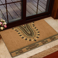 Brown African Dashiki With Fijian Tapa Pattern Rubber Doormat LT14 - Polynesian Pride